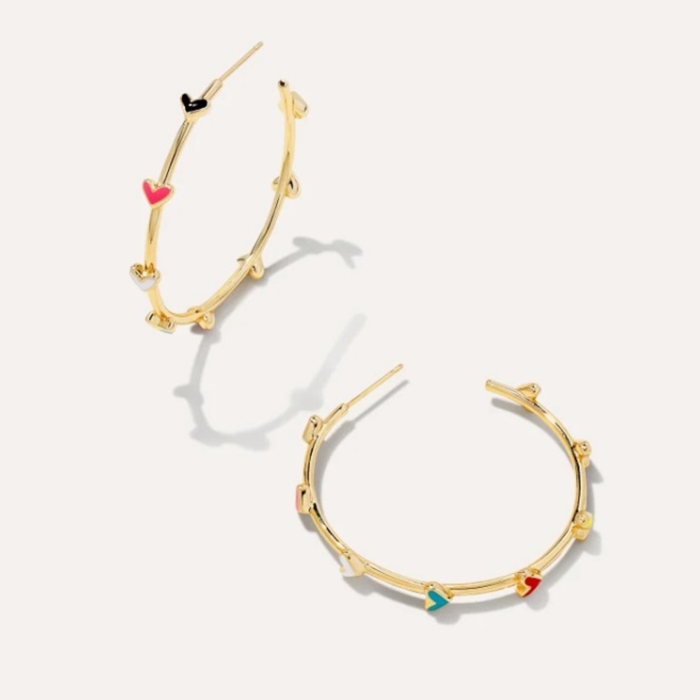 Kendra Scott Haven Heart Hoop Earrings in multicolor.